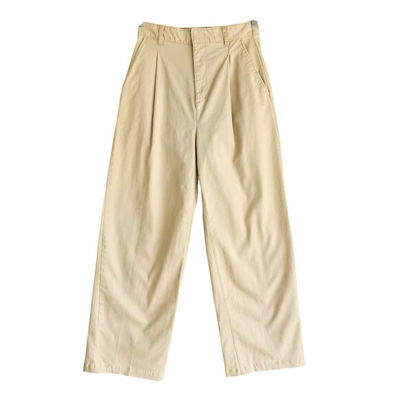 BDG Womens Mia Straight Leg Chino Pant Size 8 Khaki Sand High Rise Front Pleat - Picture 2 of 15